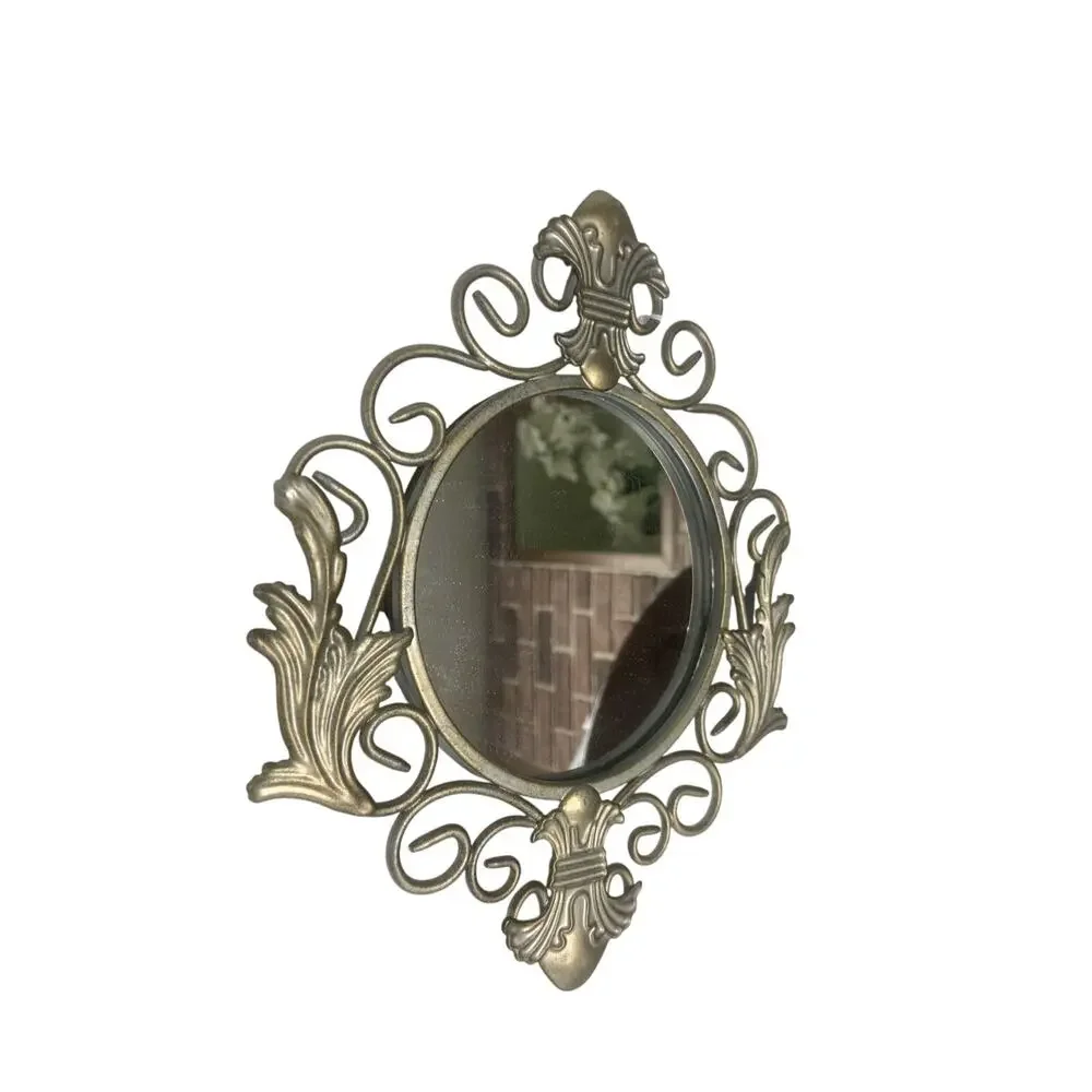 Vintage Set of 3 Silver Metal Home Interior Wall Mirrors